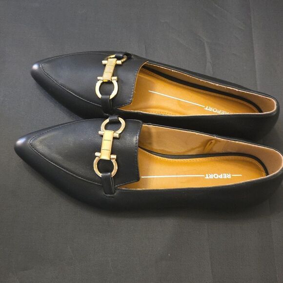 BRAND NEW REPORT RAYDER LOAFERS WITH GOLD DETAIL DESIGN FLAT - Picture 6 of 16